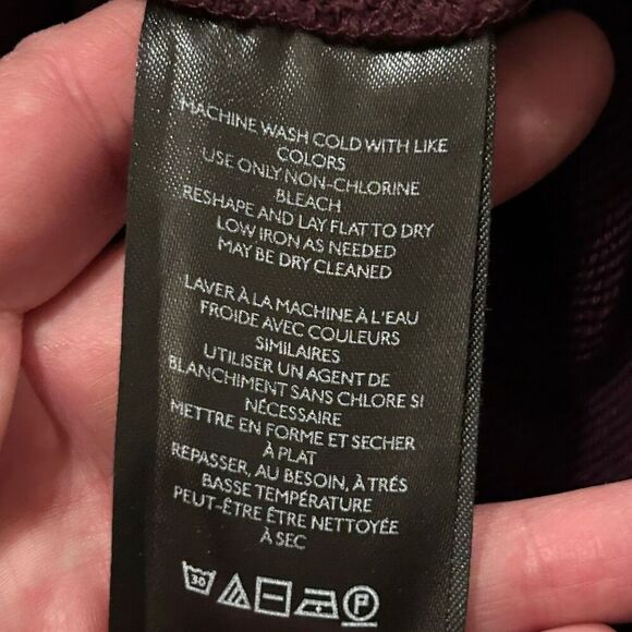 Maeve by Anthropologie Women’s Size Large Pullover Sweater Top Plum Maroon Lace - Picture 8 of 8